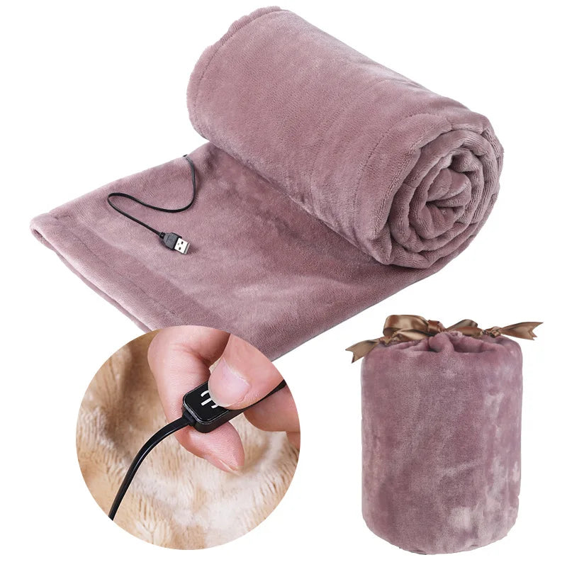 Thick 5V Heating Blanket for Bed and Travel – Extra Warmth for Home and On-the-Go, USB Charging, Portable and Soft for Winter Comfort