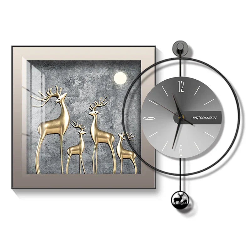 Modern Creative Wall Clock with Pendulum – Stylish Design Wall Clock for Living Room and Office