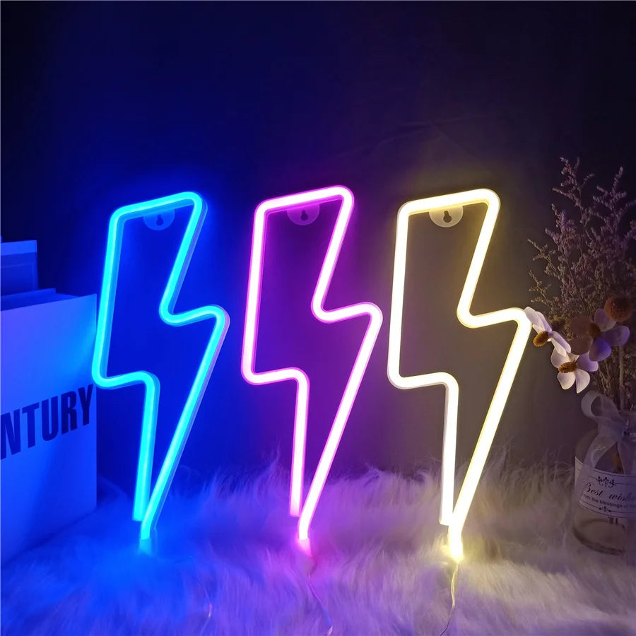 Neon Lightning LED Wall Light