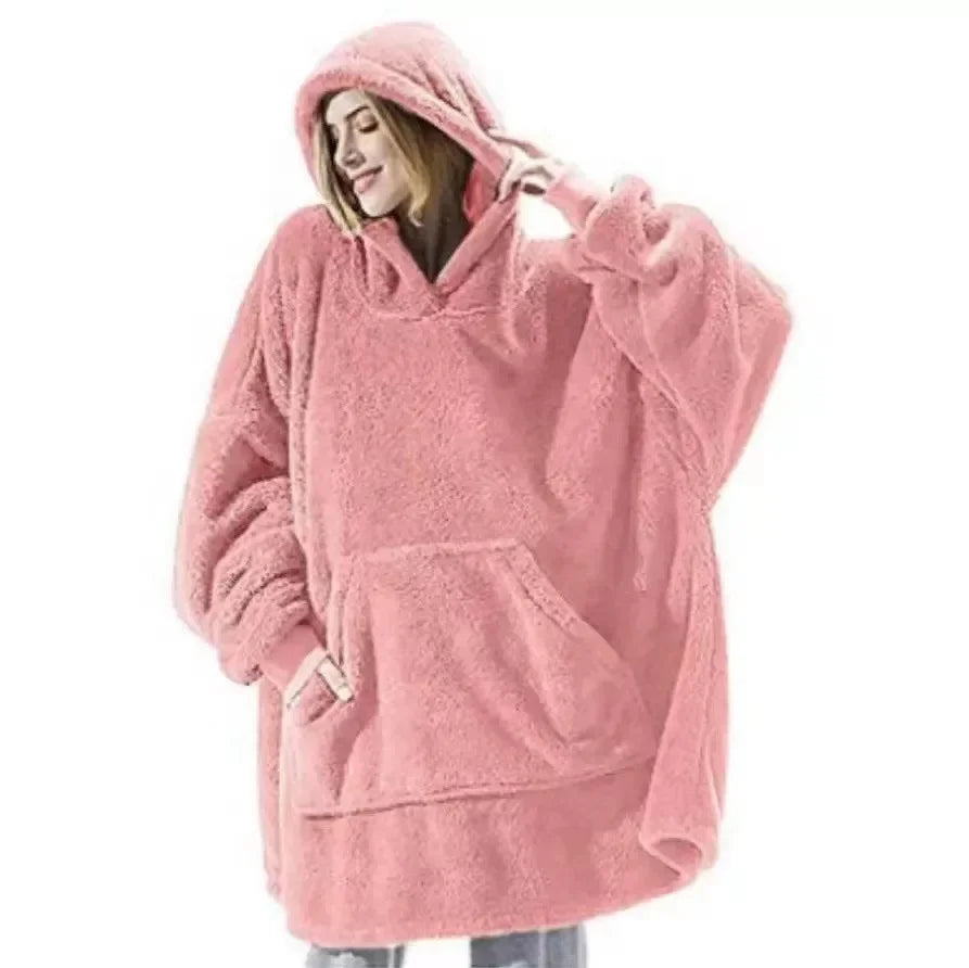 Cozy Blanket Sweater with Hood – Fleece Hoodie Blanket for Cozy Evenings