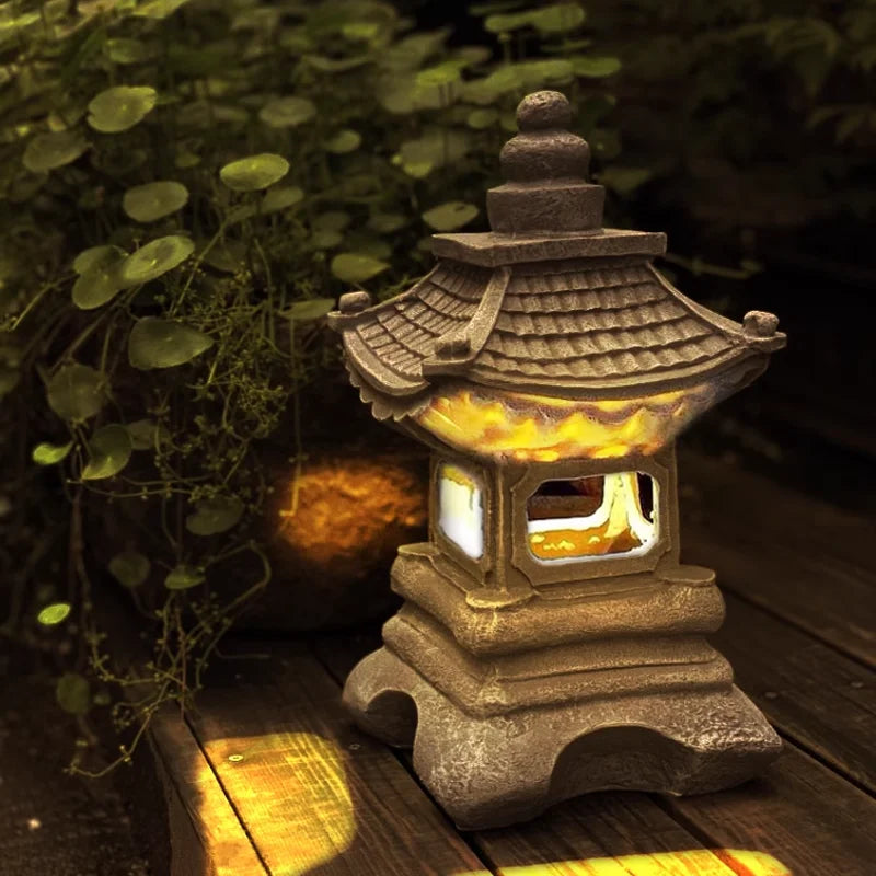 Japanese Garden Lantern – Weatherproof LED Outdoor Lighting for Zen Gardens