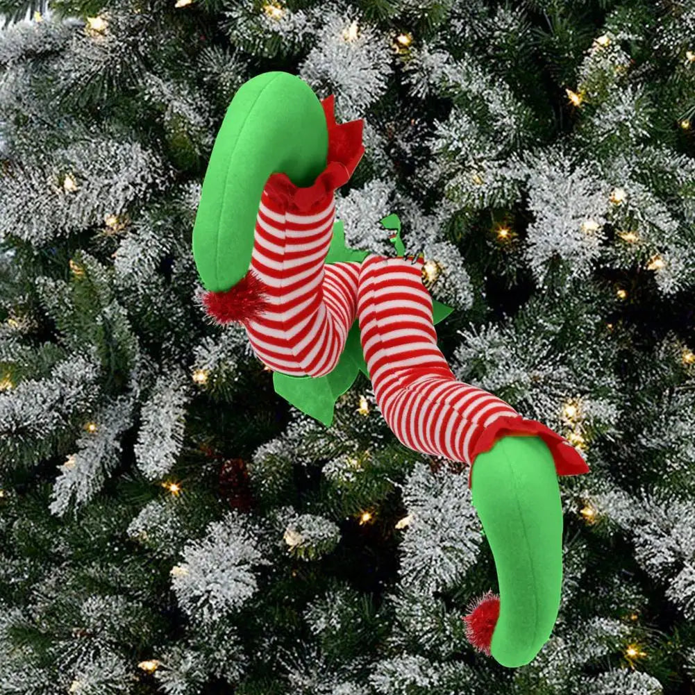 Funny Elf Legs Christmas Decoration – Fabric Legs for the Christmas Tree, Elf Leg Decor for Festive Tree Decoration and Humorous Christmas Atmosphere