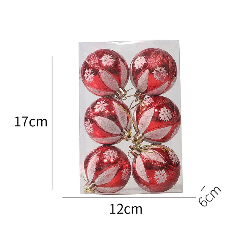 Elegant Snowflake Christmas Baubles Set – High-Quality Christmas Ornaments in Red, White, and Gold, Perfect for Festive Tree Decoration at Christmas