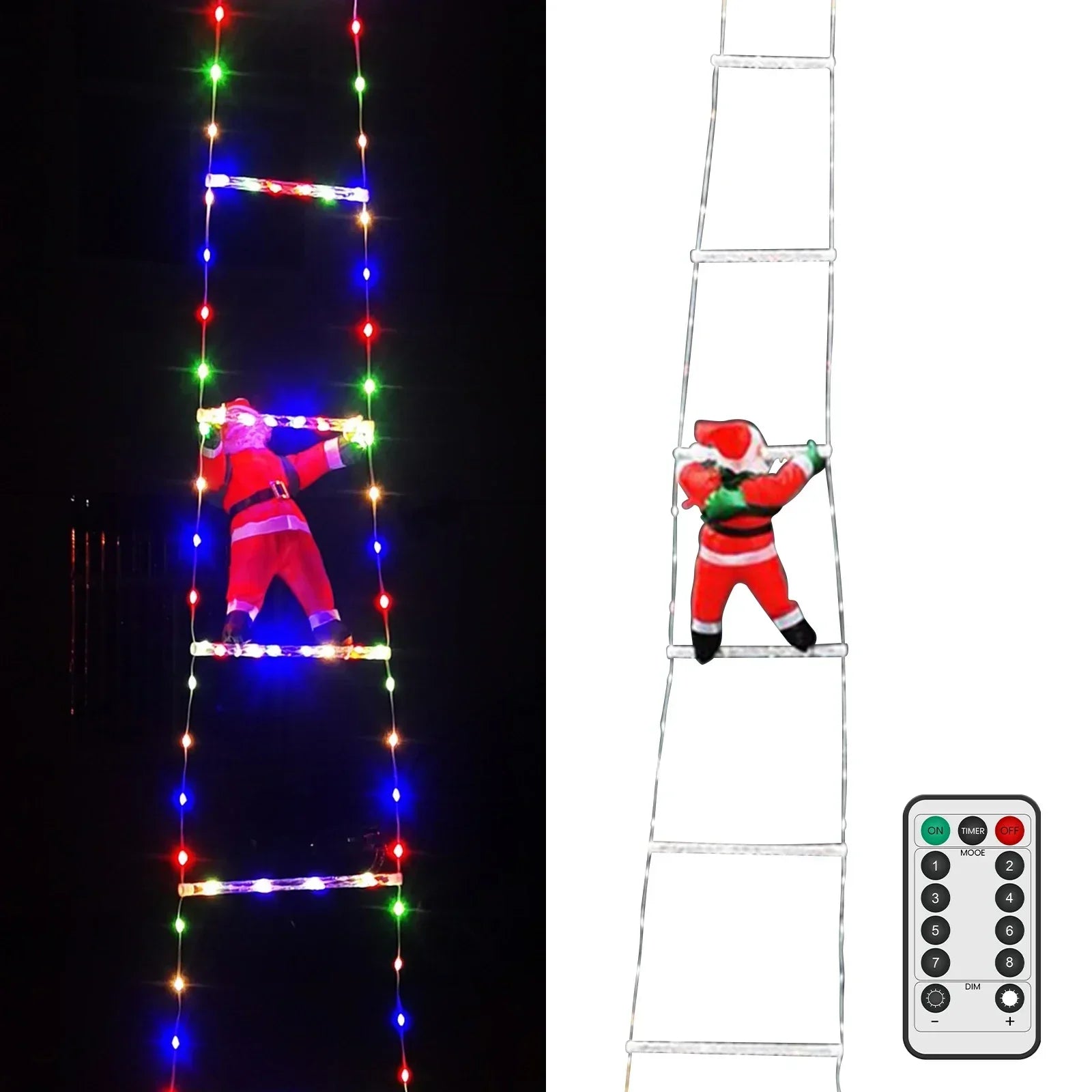 LED Santa Claus String Lights with Remote Control – Outdoor Lighting for Christmas