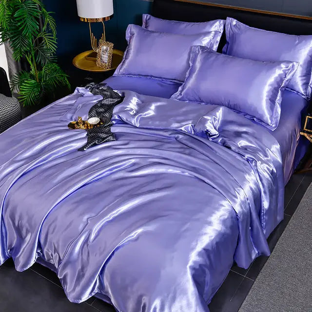 Luxurious Satin Duvet Cover – Elegant, Soft, and Breathable Duvet Cover, Shiny Look for a Stylish Bedroom, Suitable for Double Beds