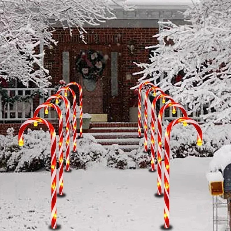 Waterproof Christmas Garden Lights – LED Candy Cane Lights for Outdoor Decoration