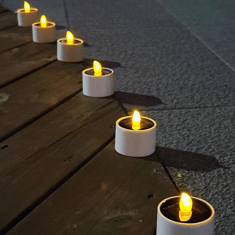 Solar-Powered LED Candles – Flickering Outdoor Lighting for Garden and Terrace