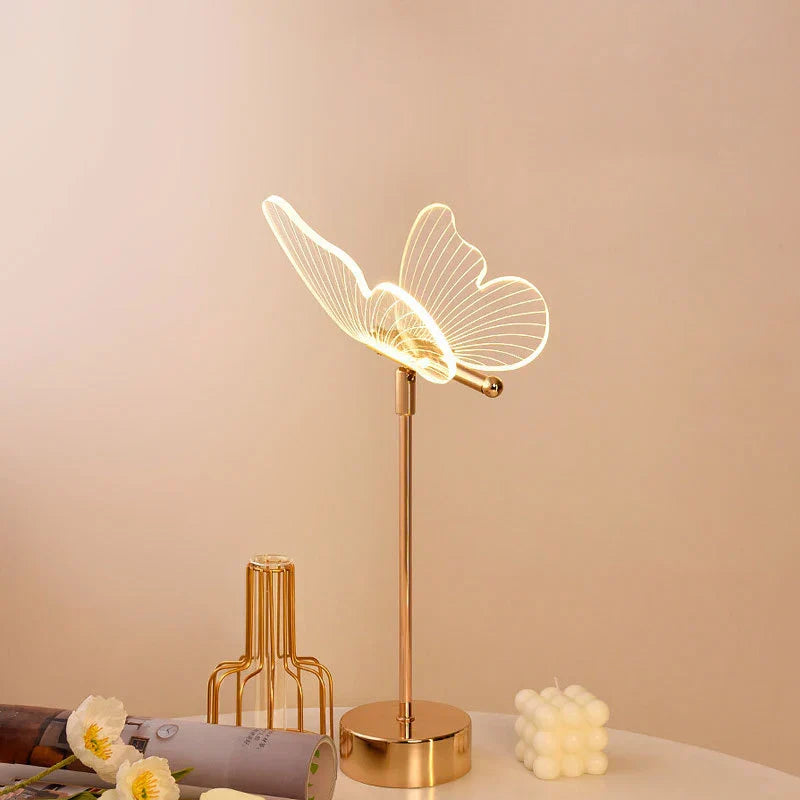 Butterfly LED Table Lamp in Retro Design - Decorative Desk Lamp for Living Room, Bedroom & Office