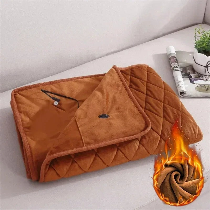 Electric Heating Blanket for Office and Home – Portable, Rechargeable Heating Blanket for Warmth and Comfort on Cold Days