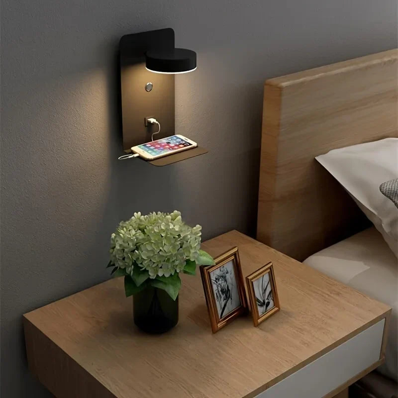 Modern Nightstand Lamp with USB Port – Practical Lighting for Bedrooms