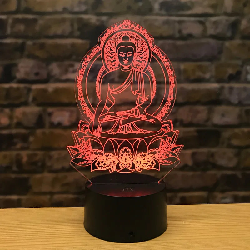 3D LED Buddha Lamp – Spiritual Night Light with Colour Change and Meditation Effect