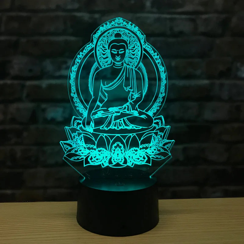 3D LED Buddha Lamp – Spiritual Night Light with Colour Change and Meditation Effect