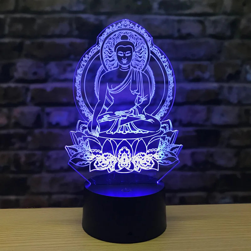 3D LED Buddha Lamp – Spiritual Night Light with Colour Change and Meditation Effect