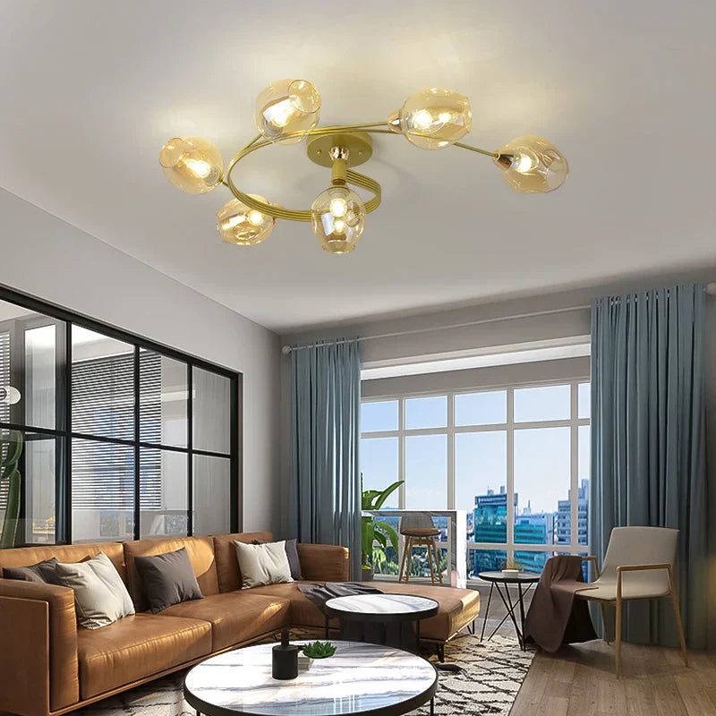 Nordic LED Chandelier – Modern Ceiling Light for Living Room and Bedroom