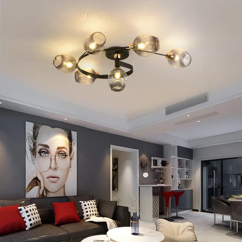 Nordic LED Chandelier – Modern Ceiling Light for Living Room and Bedroom