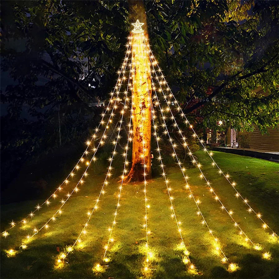 LED Light Tube for Christmas and Celebrations – Outdoor Festive Star-Shaped String Lights