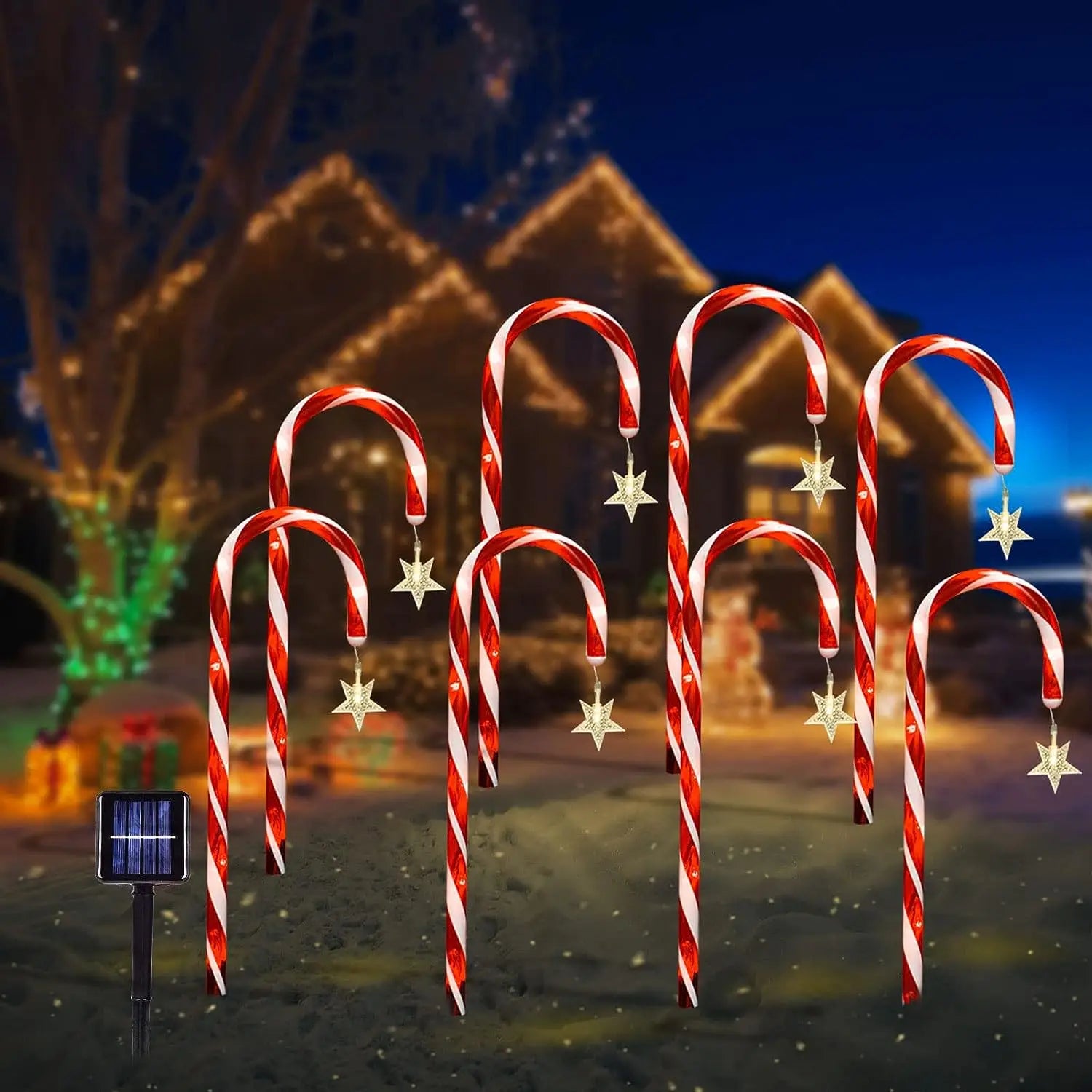 LED Candy Cane Christmas Lights for Outdoors – Waterproof Garden Decoration Lamps