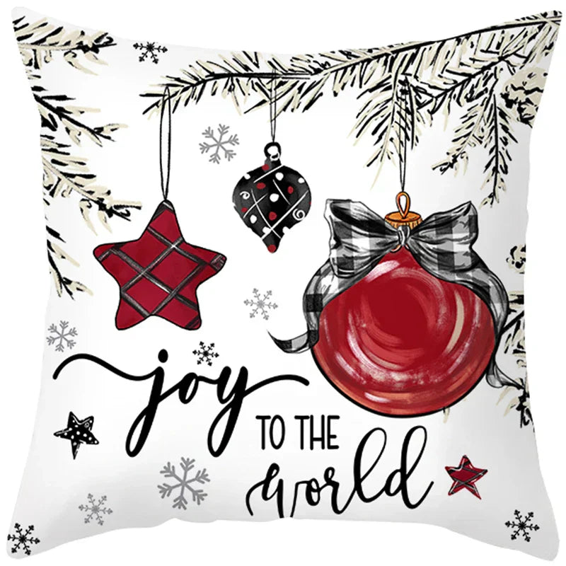 Christmas Cushion Covers Set – Elegant Christmas Decoration for Sofa and Living Room, Festive Cushion Covers 45x45 cm, High-Quality Cotton