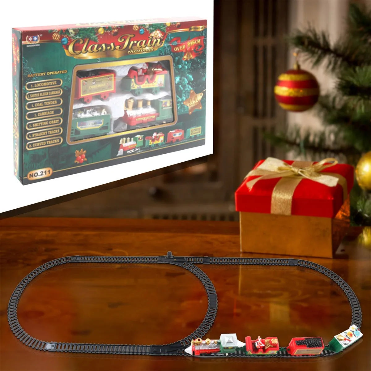 Electric Christmas Train Decoration – Festive Train for Under the Christmas Tree