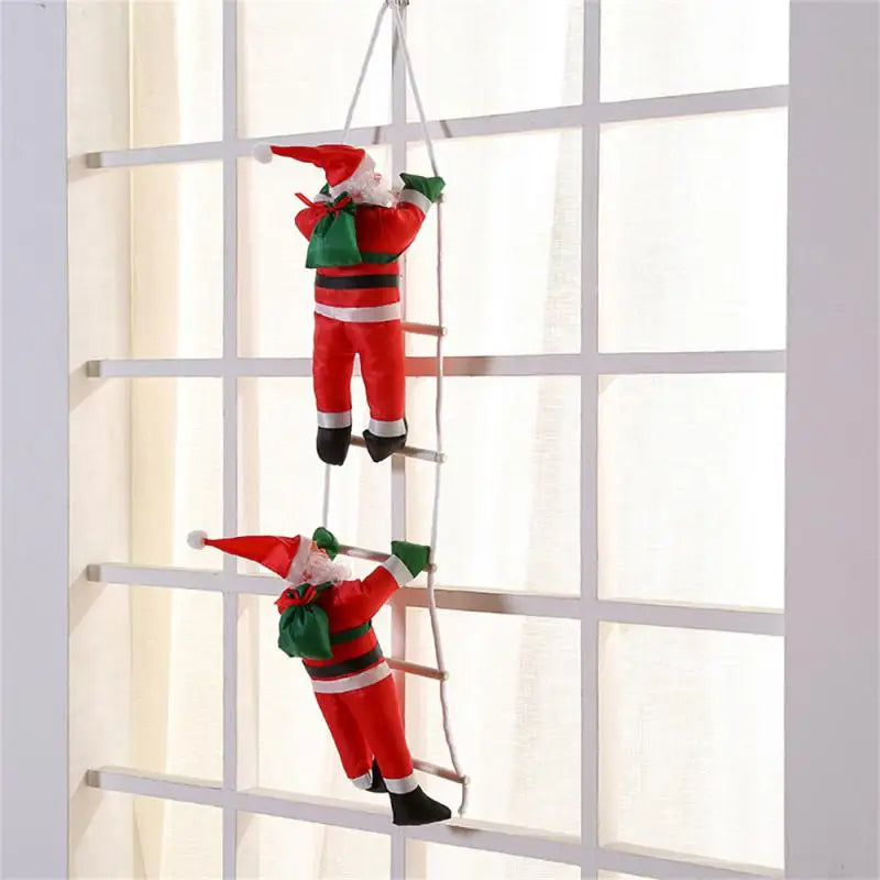 Climbing Santa Decoration Figure for Hanging – Festive Window Decoration for Christmas, Hanging Christmas Decor for Living Room and Windows