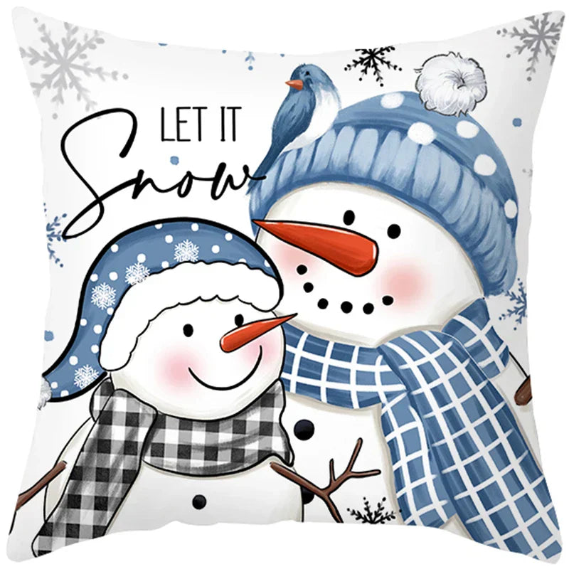 Christmas Cushion Covers Set – Elegant Christmas Decoration for Sofa and Living Room, Festive Cushion Covers 45x45 cm, High-Quality Cotton