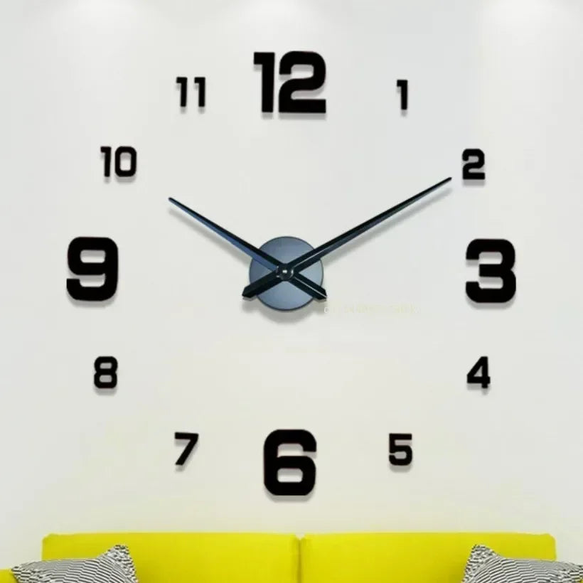 Modern Mirror Wall Clock for Living Room – Stylish Decorative Clock with Elegant Accents