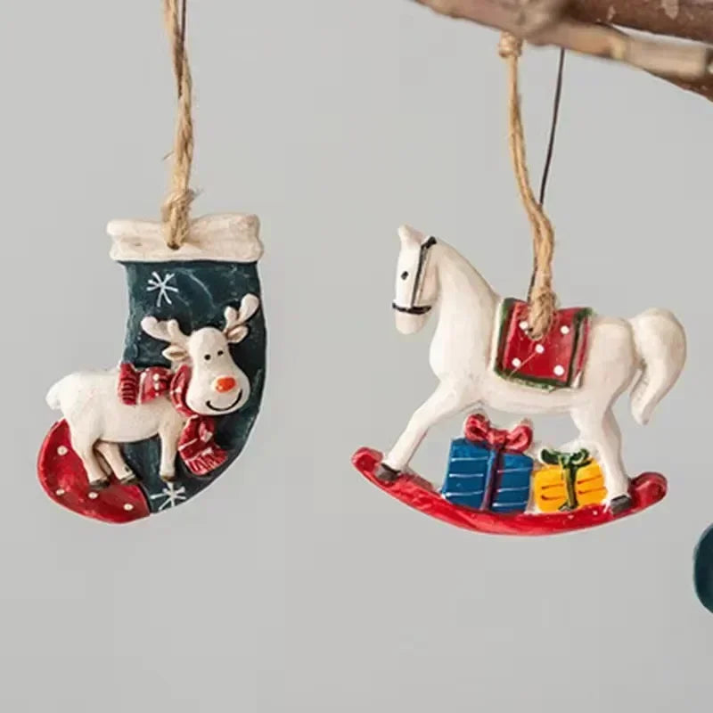 Classic Christmas Decor – Hanging Christmas Stockings with Reindeer Motif