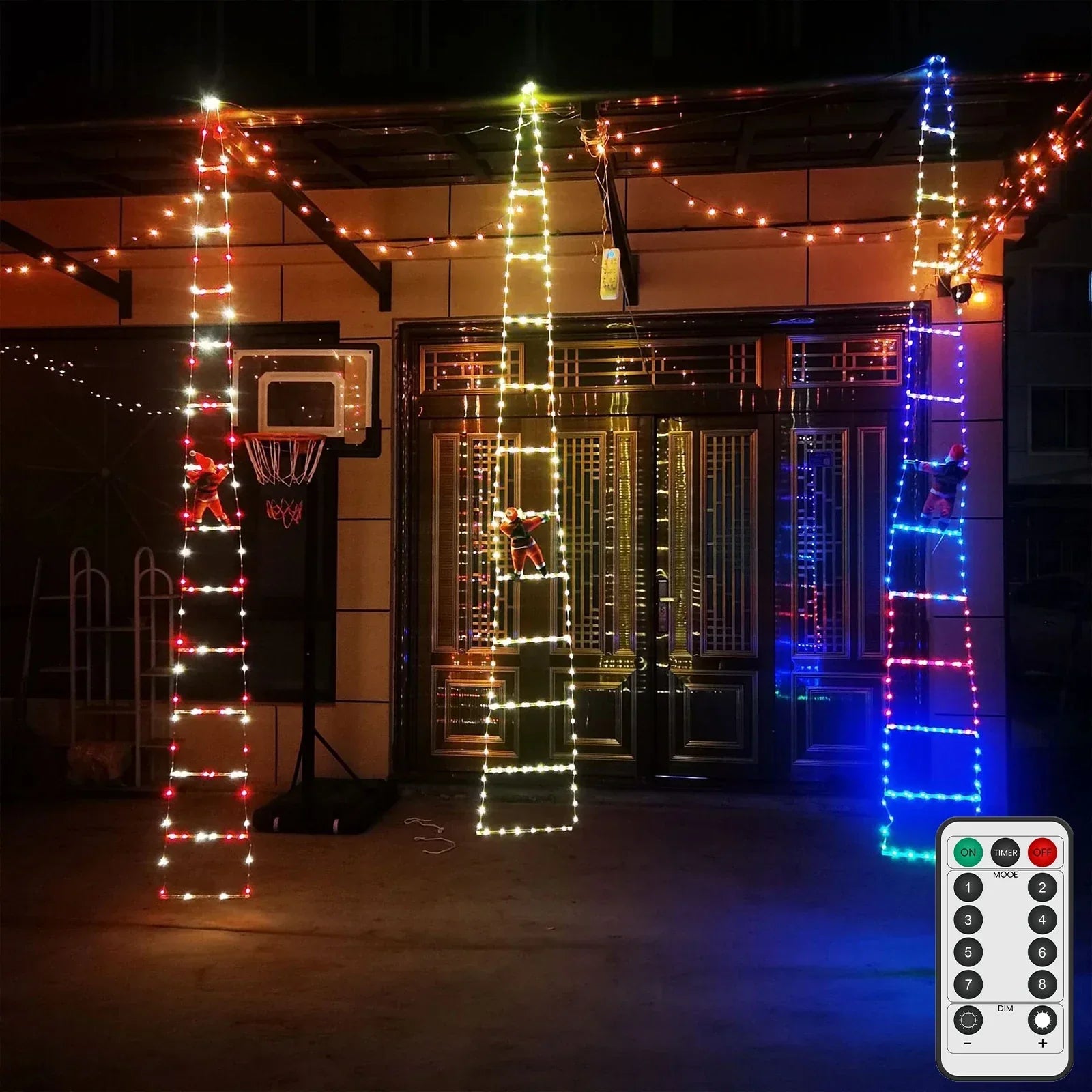 LED Santa Claus String Lights with Remote Control – Outdoor Lighting for Christmas