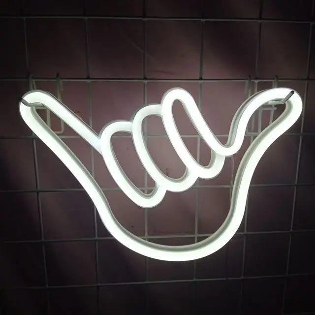 Peace Hand Gesture LED Neon Wall Lights