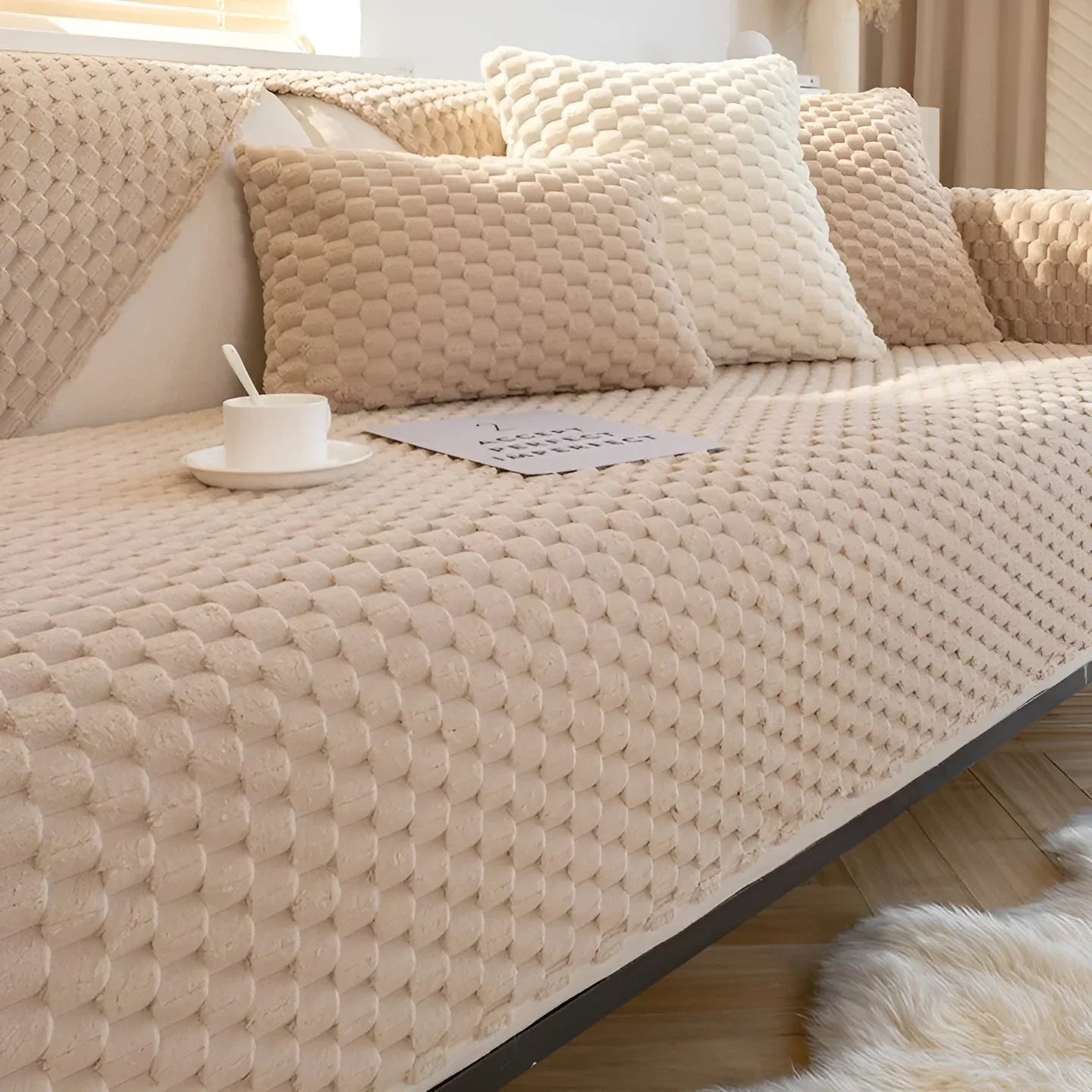 Sofa Cover with Intricate Textured Design