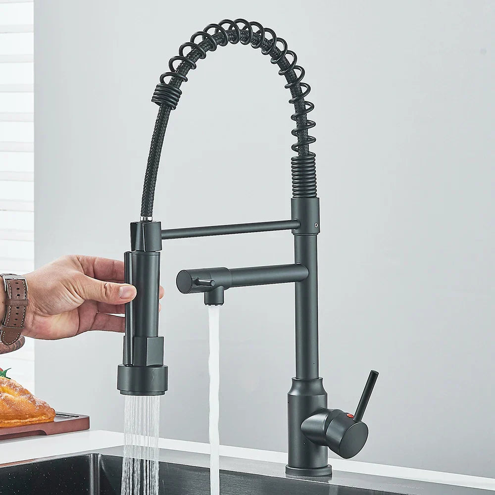 Faucet with Double Outlet – High-Quality Faucet for Flexible Washing, Swiveling, Ideal for Modern Kitchens, Easy to Clean and Simple Installation