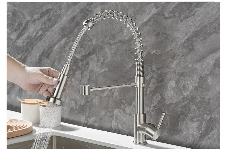 Faucet with Double Outlet – High-Quality Faucet for Flexible Washing, Easy Installation, Ideal for Modern Kitchens, Swiveling and Durable