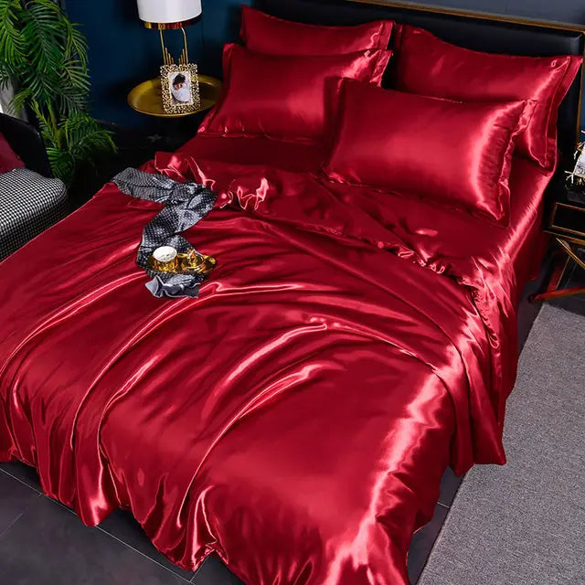 Luxurious Satin Duvet Cover – Elegant, Soft, and Breathable Duvet Cover, Shiny Look for a Stylish Bedroom, Suitable for Double Beds