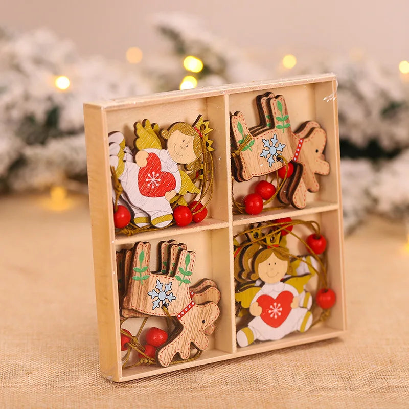 Christmas Wooden Ornaments – Festive Decor for Trees and Gift Wrapping