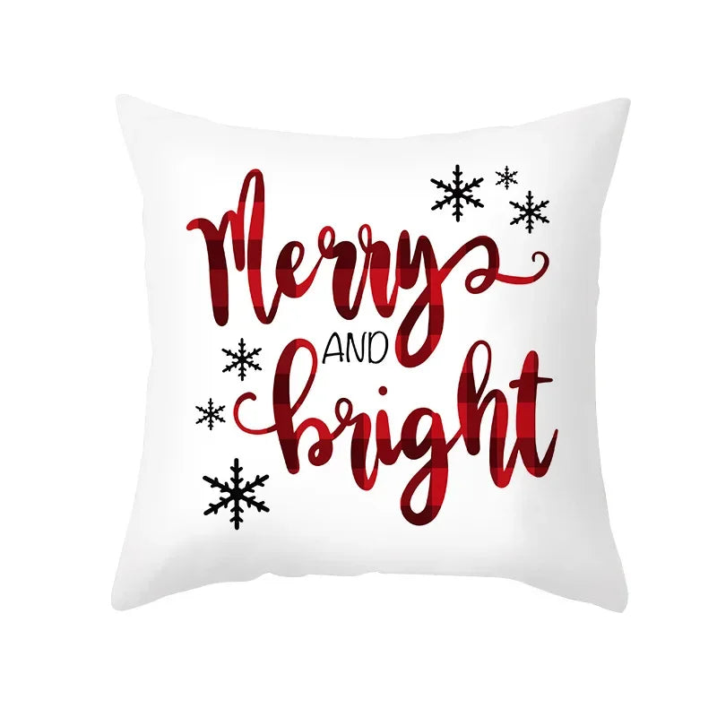 Christmas Cushion Covers Set – Elegant Christmas Decoration for Sofa and Living Room, Festive Cushion Covers 45x45 cm, High-Quality Cotton