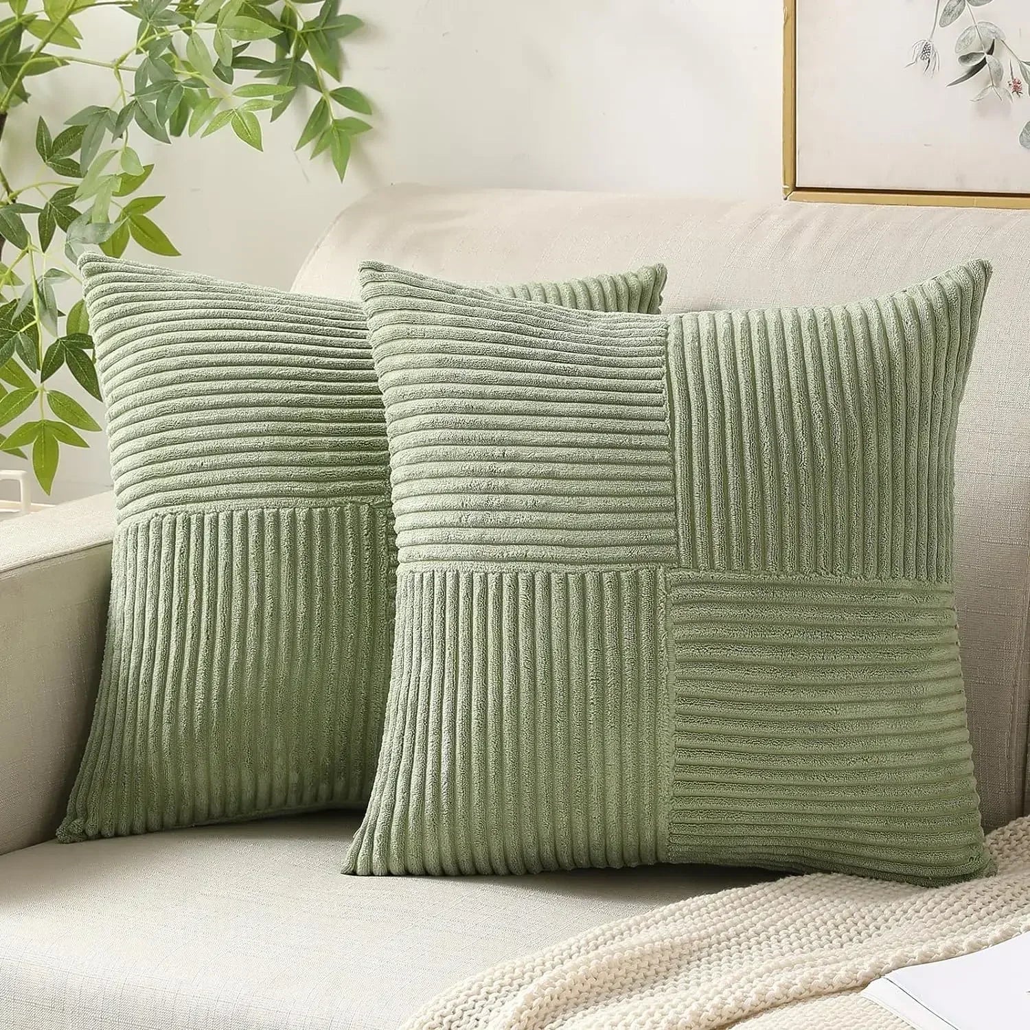 Soft Cord Pillow Cover for Sofa and Living Area – Decorative Cord Cushion Cover for a Cozy Home