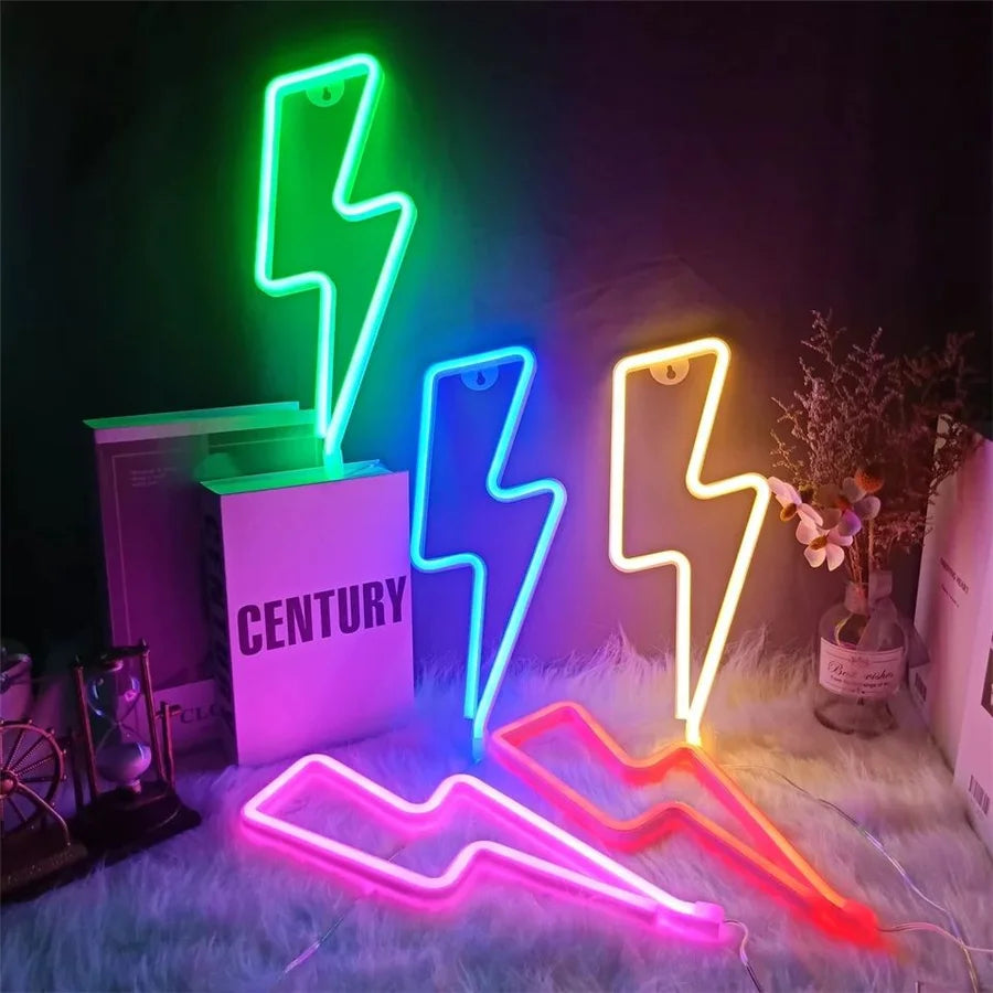 Neon Lightning LED Wall Light