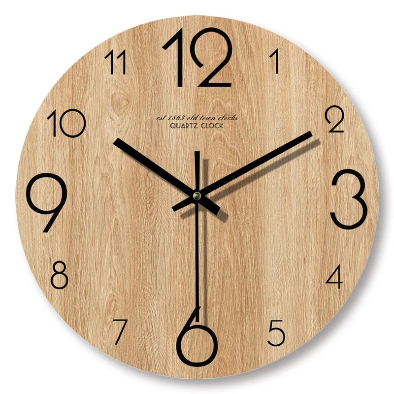 Wall Clock in Wood Look – Modern Decorative Clock for Living Room or Office