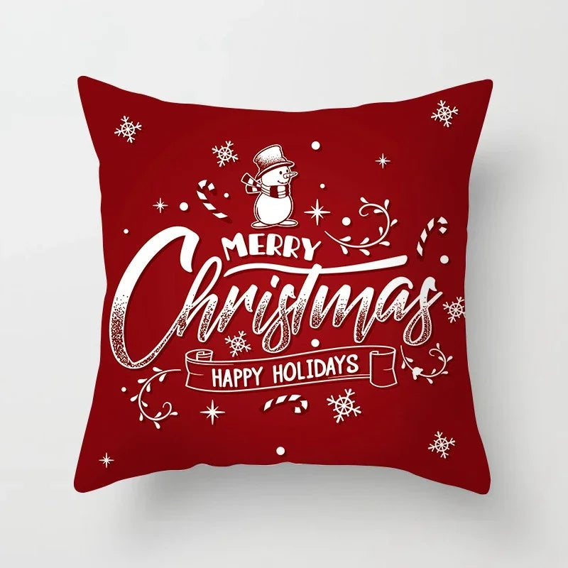 Christmas Cushion Covers Set – Elegant Christmas Decoration for Sofa and Living Room, Festive Cushion Covers 45x45 cm, High-Quality Cotton