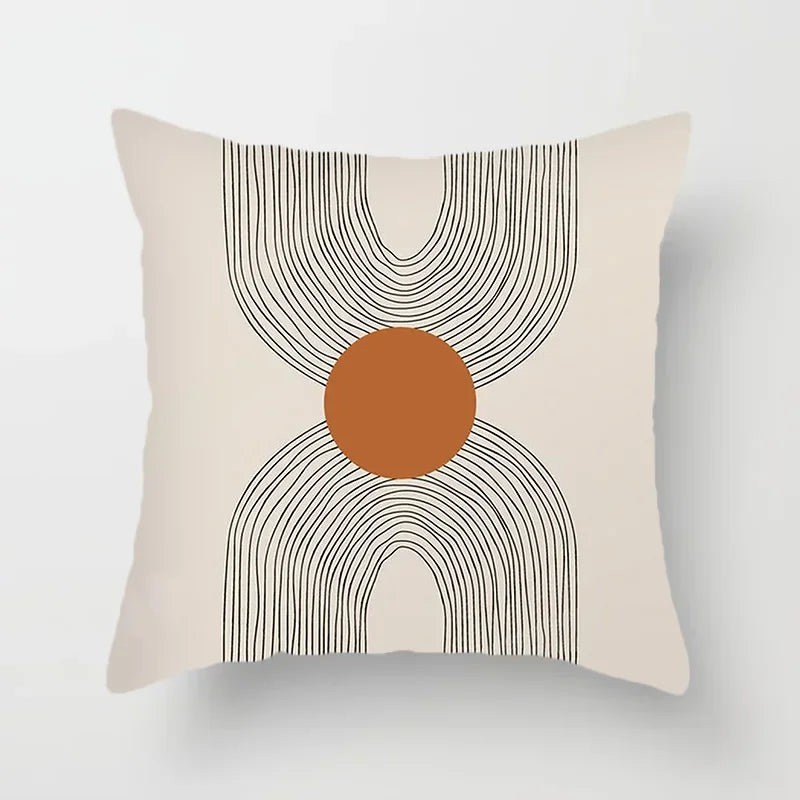 Decorative Pillow Cover with Abstract Line Art Pattern for Living Room and Bedroom – Modern Design