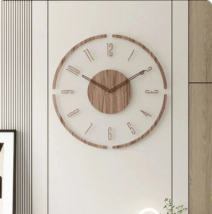 Modern Wall Clock Made of Wood – Minimalist and Elegant Design for Living Room