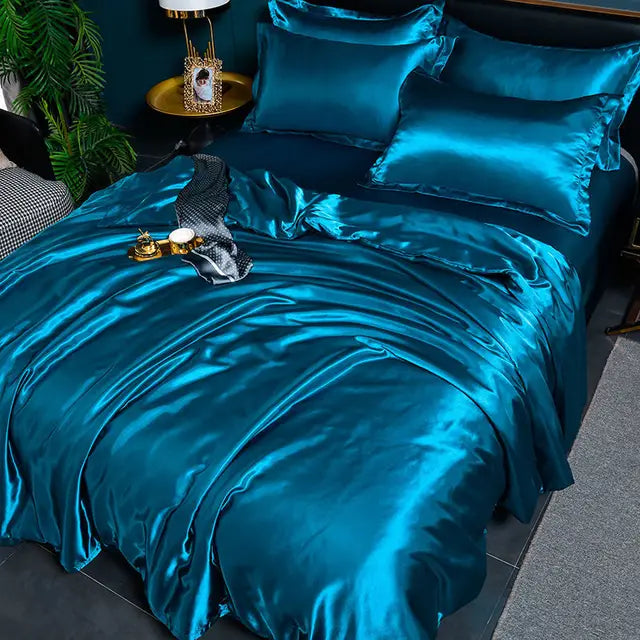 Luxurious Satin Duvet Cover – Elegant, Soft, and Breathable Duvet Cover, Shiny Look for a Stylish Bedroom, Suitable for Double Beds