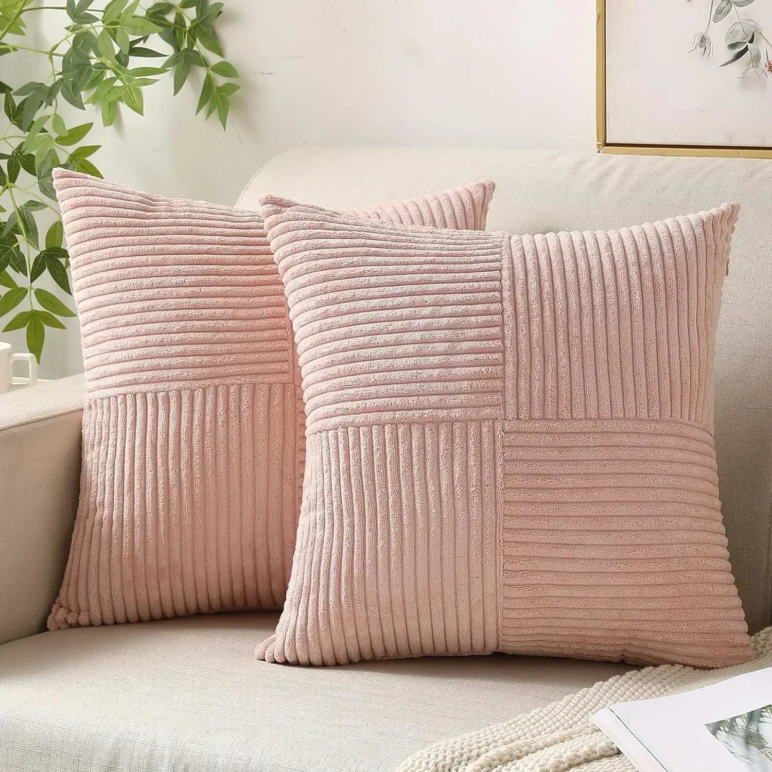 Soft Cord Pillow Cover for Sofa and Living Area – Decorative Cord Cushion Cover for a Cozy Home