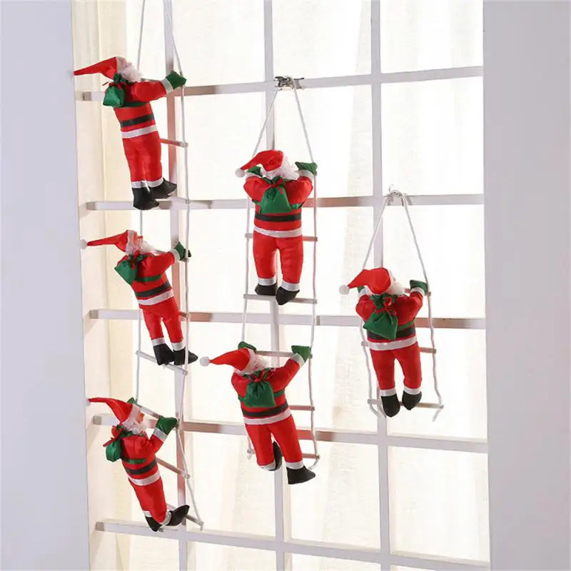 Climbing Santa Decoration Figure for Hanging – Festive Window Decoration for Christmas, Hanging Christmas Decor for Living Room and Windows