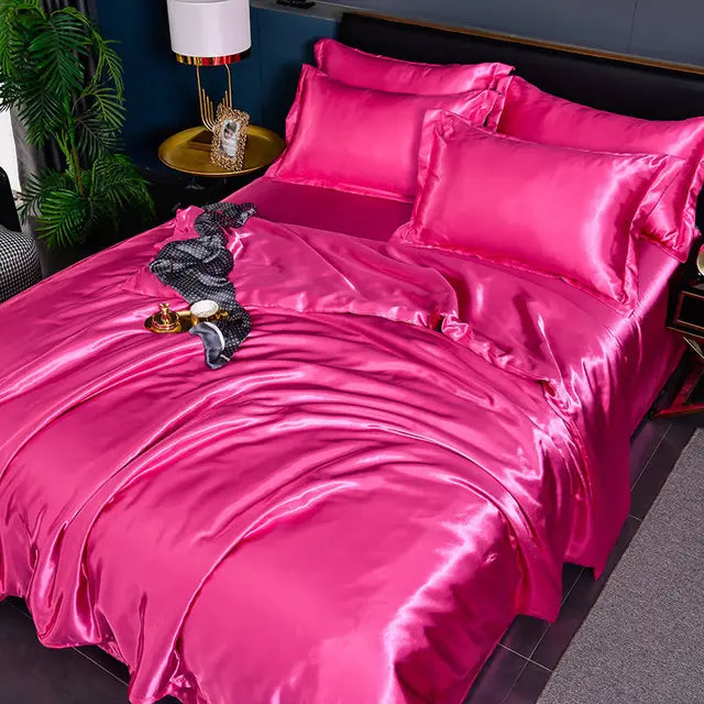 Luxurious Satin Duvet Cover – Elegant, Soft, and Breathable Duvet Cover, Shiny Look for a Stylish Bedroom, Suitable for Double Beds