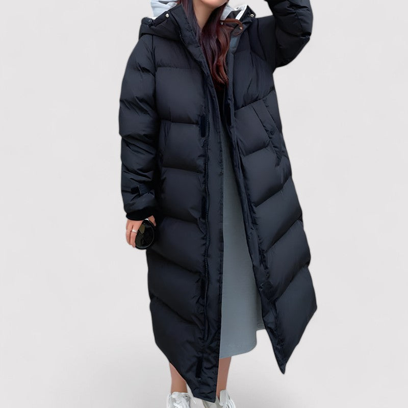 Women's Long Puffer Trench Coat | Winter