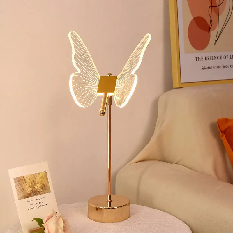 Butterfly LED Table Lamp in Retro Design - Decorative Desk Lamp for Living Room, Bedroom & Office