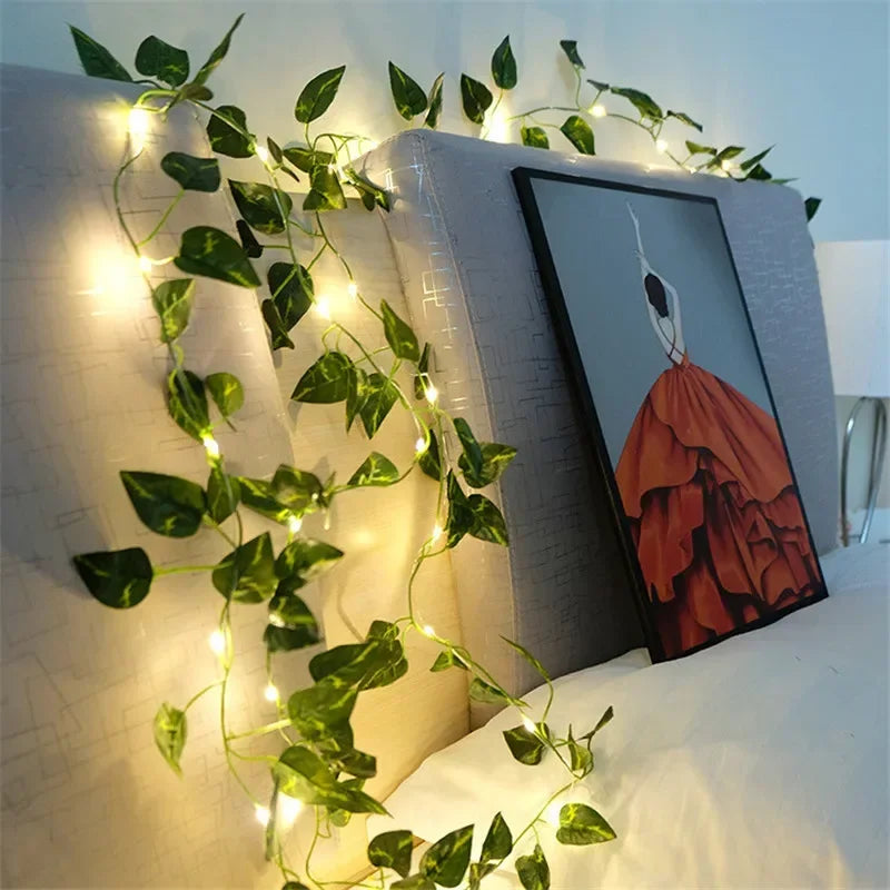 Decorative LED String Lights with Artificial Ivy – Ideal for Indoor and Outdoor Decoration