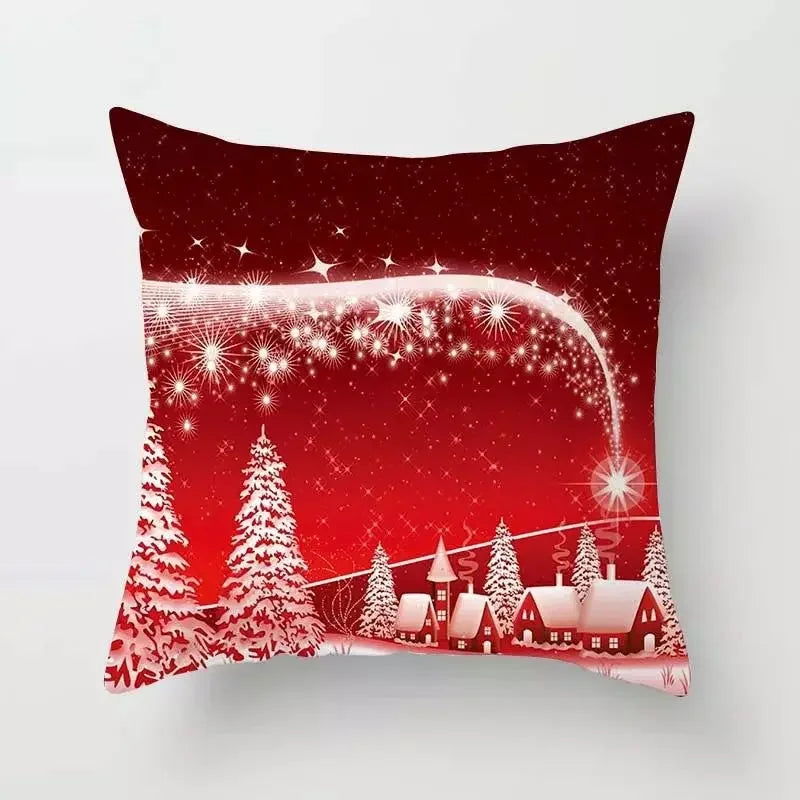 Christmas Cushion Covers Set – Elegant Christmas Decoration for Sofa and Living Room, Festive Cushion Covers 45x45 cm, High-Quality Cotton