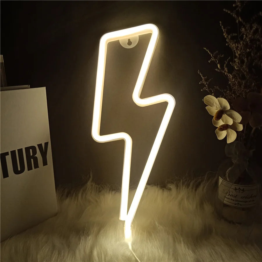 Neon Lightning LED Wall Light